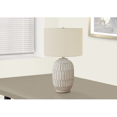 Lighting - 24"H Table Lamp Cream Resin / Ivory Shade