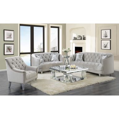 Avonlea Sloped Arm Tufted Sofa Grey