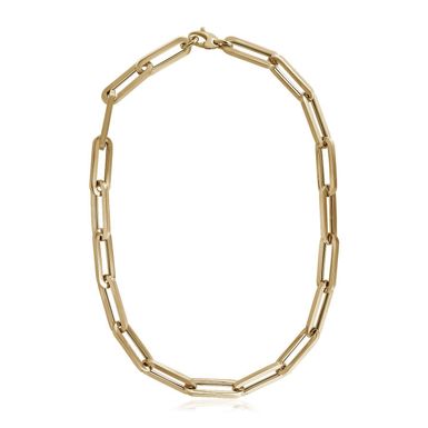 14k Yellow Gold Extra Wide Paperclip Chain Necklace