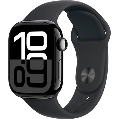 Apple Watch Series 10 (GPS+Cellular) 42mm Aluminum Case with Black Sport Band - M/L - Jet Black