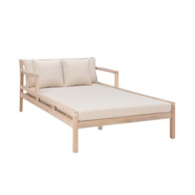 Searle Double Chaise Lounger Beige Natural