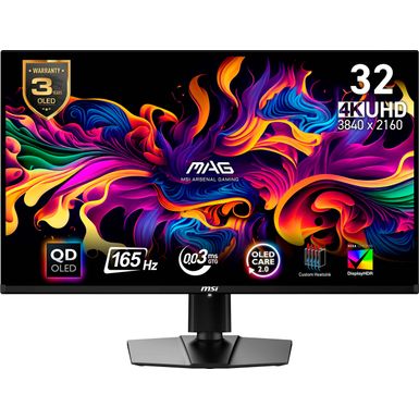 MSI - MAG321UPQDOLED 32" OLED UHD 165Hz 0.03ms Adaptive Sync Gaming Monitor with HDR400 (DisplayPort, HDMI, USB-C) - Black