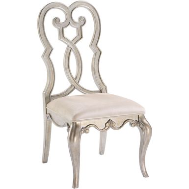 ACME Esteban Side Chair (Set-2), Ivory Velvet & Antique Champagne Finish