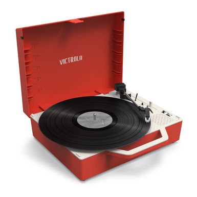 Victrola - Re-Spin Sustainable Bluetooth Suitcase Record Player - Poinsettia Red