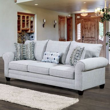 Transitional Fabric Upholstered Sofa in Gray