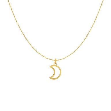 14k Yellow Gold Necklace with Moon (18 Inch)