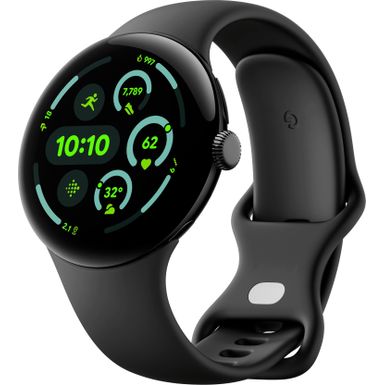 Google - Pixel Watch 3 (45mm) Smartwatch with Obsidian Band - LTE - Matte Black