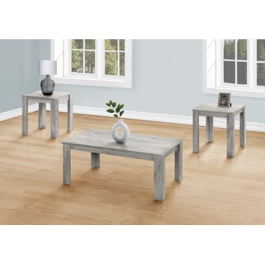 Table Set/ 3pcs Set/ Coffee/ End/ Side/ Accent/ Living Room/ Laminate/ Grey/ Transitional