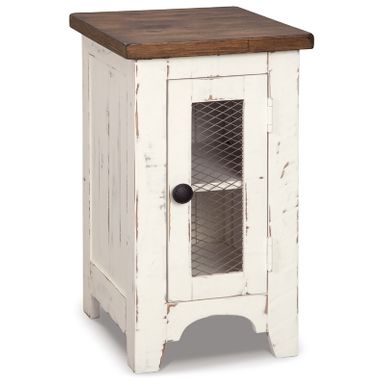 White/Brown Wystfield Chair Side End Table