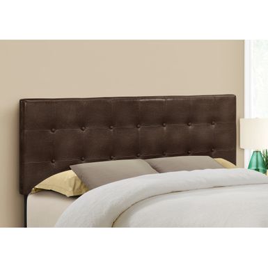 Bed/ Headboard Only/ Queen Size/ Bedroom/ Upholstered/ Pu Leather Look/ Brown/ Transitional