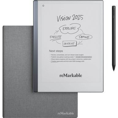 reMarkable 2 - 10.3 Paper Tablet with Marker Plus and Polymer Weave Book Folio - Gray