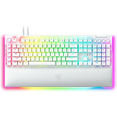 Razer - BlackWidow V4 Pro Full Size Wired Mechanical Green Switch Gaming Keyboard with Chroma RGB - White