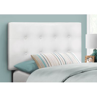 Bed/ Headboard Only/ Twin Size/ Bedroom/ Upholstered/ Pu Leather Look/ White/ Transitional