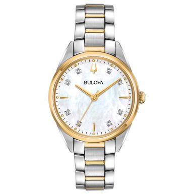 Bulova  - Ladies Sutton 2-Tone Stainless Steel Watch White Mother-of-Pearl