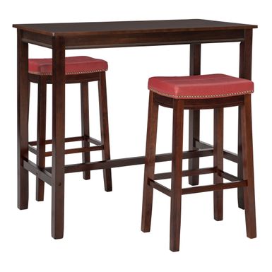 Ansley 3Pc Bar Set Brown Red