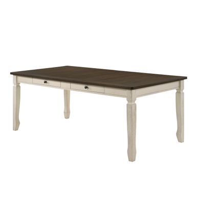 ACME Fedele Dining Table, Weathered Oak & Cream Finish