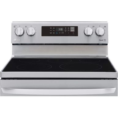 LG - 6.3 Cu. Ft. Smart Freestanding Electric Convection Range with Easy Clean Air Fry and WideView Window - Stainless Steel