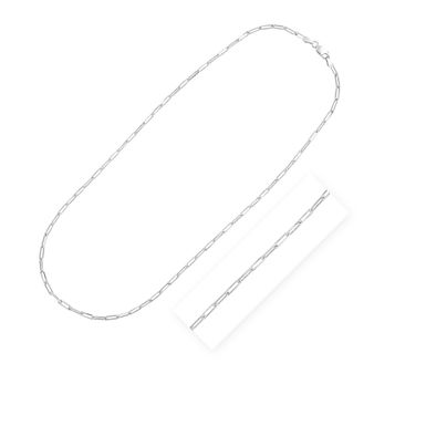 Sterling Silver Rhodium Plated Paperclip Chain (3.0 mm) (24 Inch)