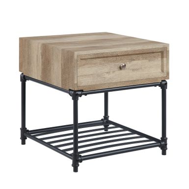 ACME Brantley End Table, Oak & Sandy Black Finish