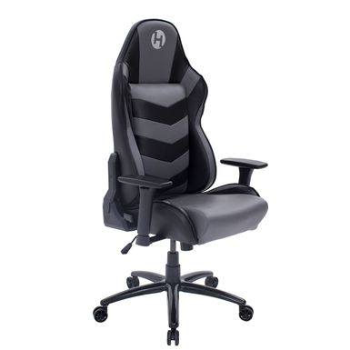 Ergonomic High Back Racer Style Video Gaming Chair, Grey/Black