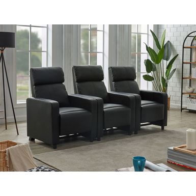 Toohey Upholstered Tufted Recliner Living Room Set Black