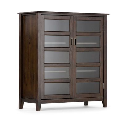 Simpli Home - Burlington Medium Storage Cabinet - Mahogany Brown