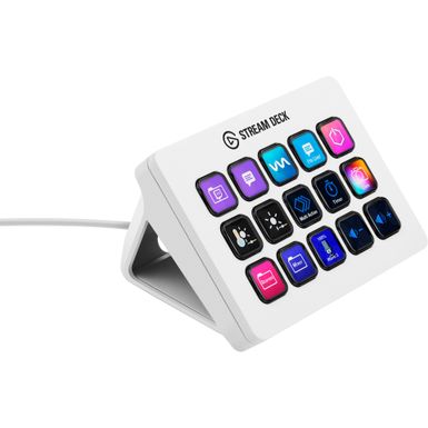 Elgato - Stream Deck MK.2 Full-size Wired USB Keypad with 15 Customizable LCD keys and Interchangeable Faceplate - White