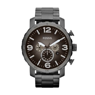 Fossil  - Mens Nate Smoke Stainless Steel Watch Gunmetal Fade Dial