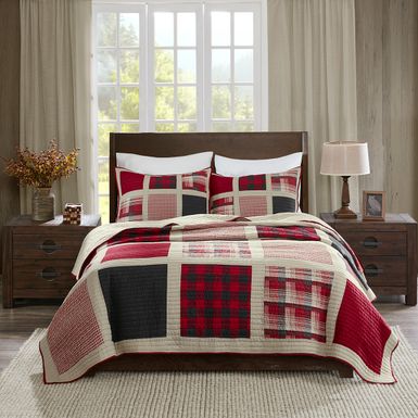 Red Huntington 100% Cotton Oversized Quilt Mini Set Full/Queen