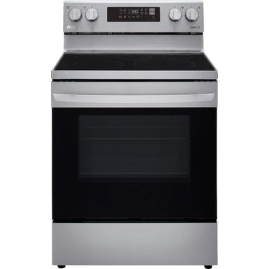 LG - 6.3 Cu. Ft. Smart Freestanding Electric Convection Range with Easy Clean Air Fry and WideView Window - Stainless Steel