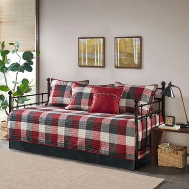 Red Ridge 6 Piece Reversible Plaid Daybed Cover Set Daybed