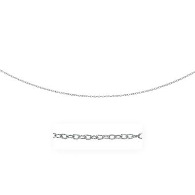 2.5mm 14k White Gold Pendant Chain with Textured Links (16 Inch)