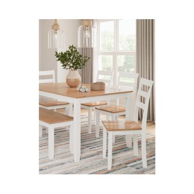 Gesthaven Dining Table with 4 Chairs and Bench (Set of 6)