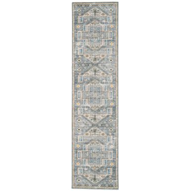 Walton Gray And Beige 2X8 Washable Area Rug