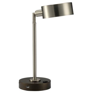 Contemporary Modern Metal Table Lamp in Stain Nickel