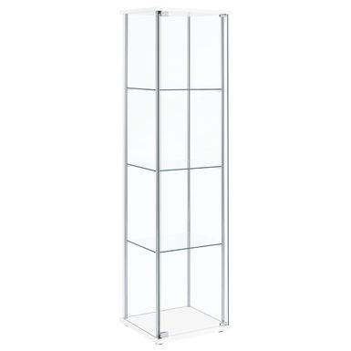 Bellatrix Rectangular 4-shelf Curio Cabinet White and Clear