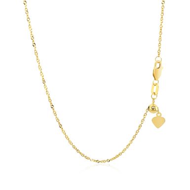 14k Yellow Gold Singapore Style Adjustable Chain (1.1 mm) (22 Inch)