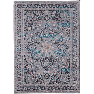 Herman Gray And Teal 6.7X9.7 Area Rug