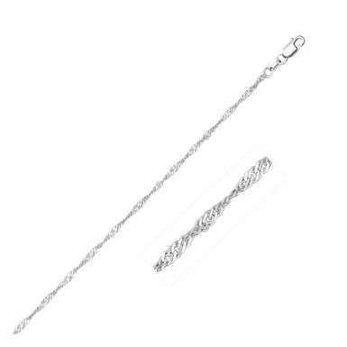 14k White Gold Singapore Chain 1.5mm (18 Inch)