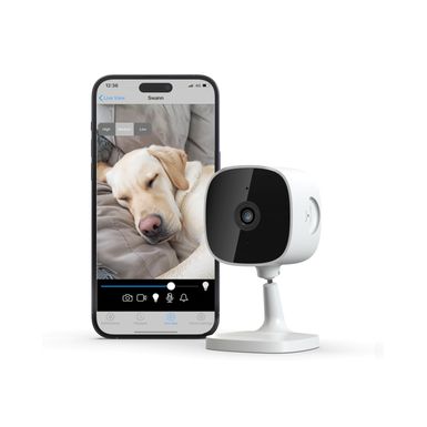 Swann EVO 2K HD Indoor Wi-Fi Security Camera: Plug-in, motion detection, night vision, 2-way talk, local/cloud storage - White