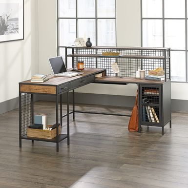 Sauder - Boulevard Café L Shape Desk - Vintage Oak Finish