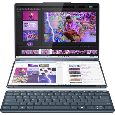 Lenovo - Yoga Book 9i 2-in-1 13.3" 2.8K Dual Screen OLED Touchscreen Laptop - Intel Core Ultra 7 155U with 16GB Memory - 1TB SSD - Tidal Teal