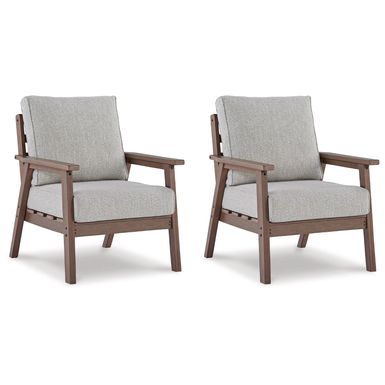 Emmeline Outdoor Lounge Chair with Cushion (Set of 2)