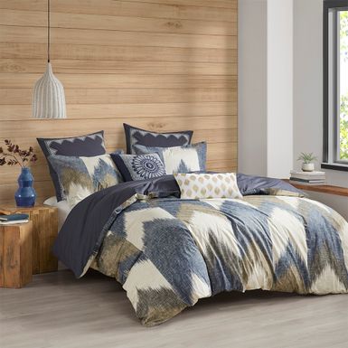 Navy Alpine 3 Piece Duvet Cover Mini Set, King/Cal King