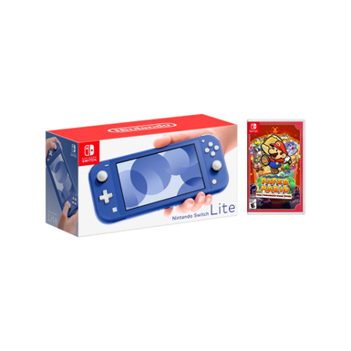 Nintendo Switch Lite Blue + Paper Mario: The Thousand-Year Door Bundle