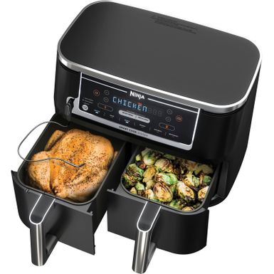 Ninja - Foodi 6-in-1 10-qt. XL 2-Basket Air Fryer with DualZone Technology  Smart Cook System - Black