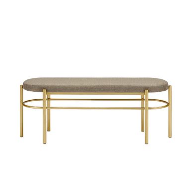 Walker Edison - Glam Bench with Cushion - Taupe