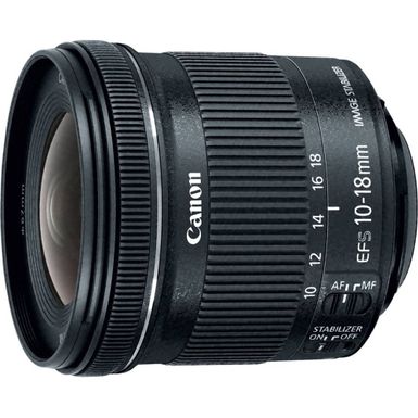 Canon - EF-S10-18mm F4.5-5.6 IS STM Ultra-Wide Zoom Lens for EOS DSLR Cameras - Black