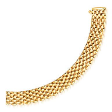 14k Yellow Gold Flexible Panther 9.0mm Line Bracelet (7 Inch)