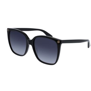 Gucci Ladies Square Cateye Sunglasses - Black/Grey Lens